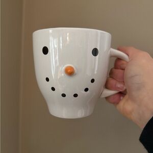 NWOT White Snowman Face Mug